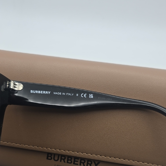 Burberry Women's Orange Patterned Sunglasses - Picture 5 of 8
